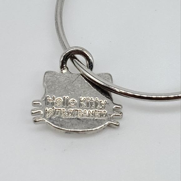 SOLD Hello Kitty Licensed Sanrio Rhinestone Silver Hoop Earrings Anime Barbie - Picture 5 of 6